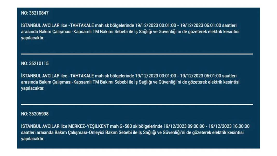 İstanbul'un bu ilçelerinde yaşayanlar dikkat: Elektrik kesintisi için hazır olun 6